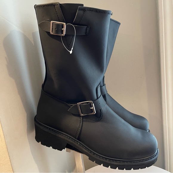 Riding Men Nubuck Genuine Leather Boots 10”tall Pull on Boots - Picture 3 of 6